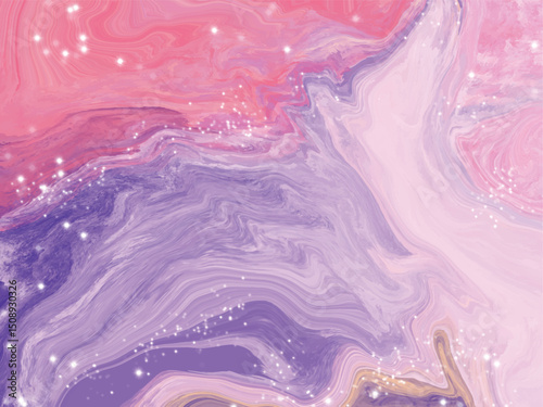 Luxurious ink marble-like abstract texture, Modern paint with glitter. Set of templates for banner, poster design. Fluid art painting