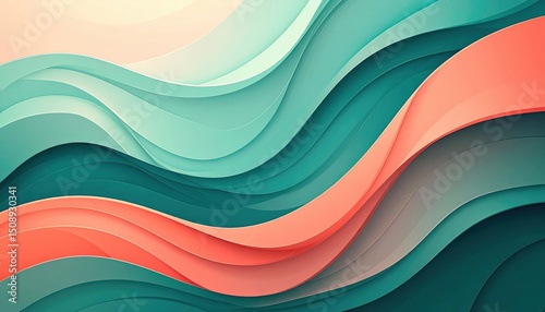 Abstract Colorful Layered Wave Design Background