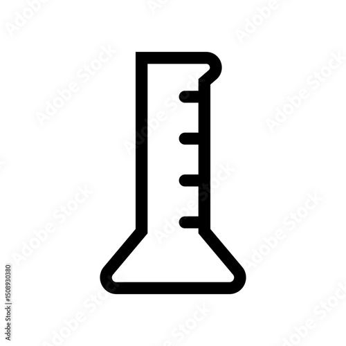 Minimalist Outline Design of a Laboratory Measuring Beaker Symbol