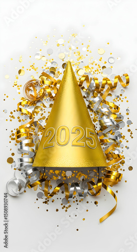 2025 Celebrate the New Year with Gold Confetti