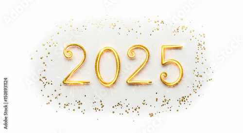 2025 New Year Gold Number Background Festive Glitter Design