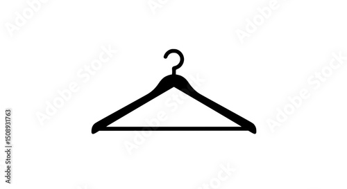 Simple Wooden Clothes Hanger Icon Black And White