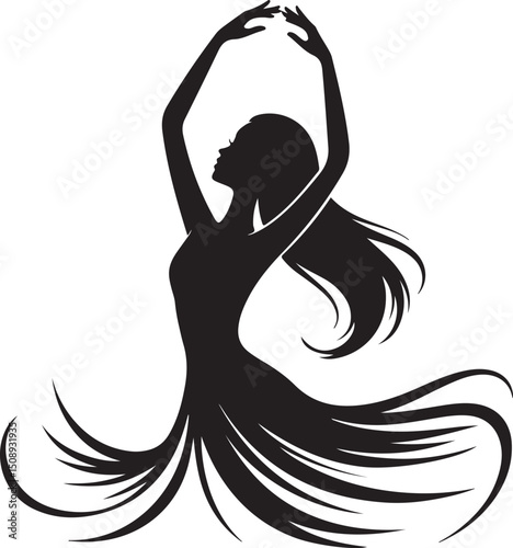 Dynamic Dance Pose Silhouette Art

Expressive Dancer in Motion Vector

Graceful Movement Dance Illustration

Stylish Dancer Silhouette Design

Energetic Dance Performance Vector