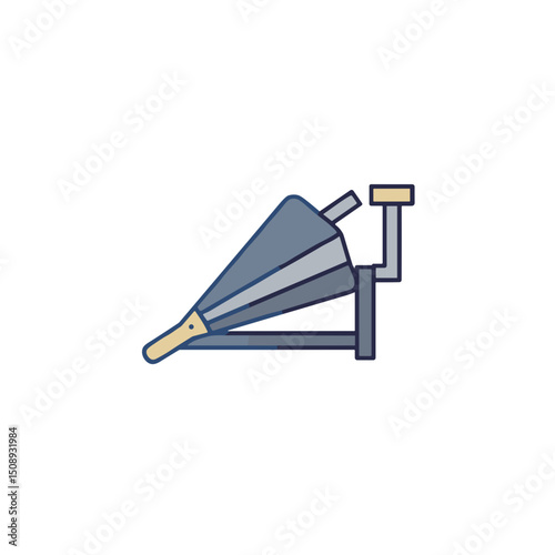 Traditional hand tool bellows for molding and casting materials. Minimalistic vector icon, linear gradient on transparent background. Modern flat design style for interfaces and web design on the them