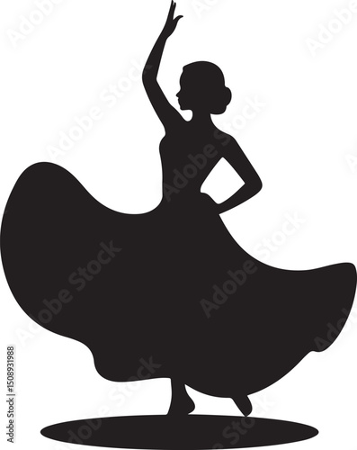 Dynamic Dance Pose Silhouette Art

Expressive Dancer in Motion Vector

Graceful Movement Dance Illustration

Stylish Dancer Silhouette Design

Energetic Dance Performance Vector