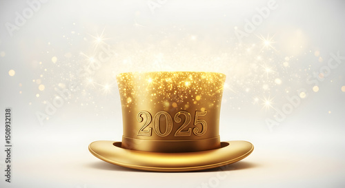 Golden Top Hat New Years Celebration Magic