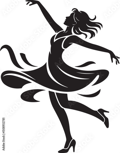 Dynamic Dance Pose Silhouette Art

Expressive Dancer in Motion Vector

Graceful Movement Dance Illustration

Stylish Dancer Silhouette Design

Energetic Dance Performance Vector