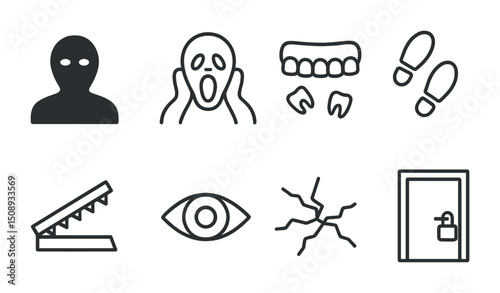 Halloween fear elements for spooky design projects