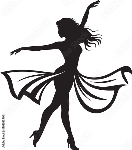 Dynamic Dance Pose Silhouette Art

Expressive Dancer in Motion Vector

Graceful Movement Dance Illustration

Stylish Dancer Silhouette Design

Energetic Dance Performance Vector