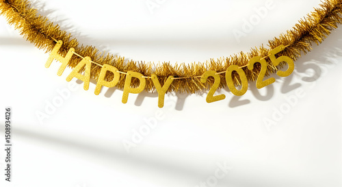 Golden 2023 New Year Garland Festive Celebration Decoration