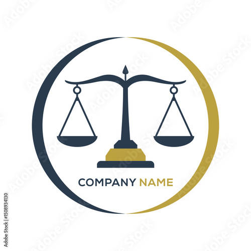 Law Office Logo Vector. Balanced Justice, Scales and Sophisticated Legal Brand