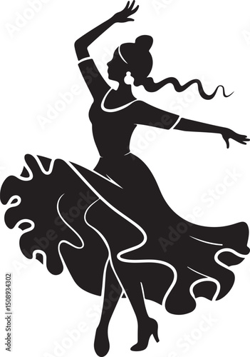 Dynamic Dance Pose Silhouette Art

Expressive Dancer in Motion Vector

Graceful Movement Dance Illustration

Stylish Dancer Silhouette Design

Energetic Dance Performance Vector