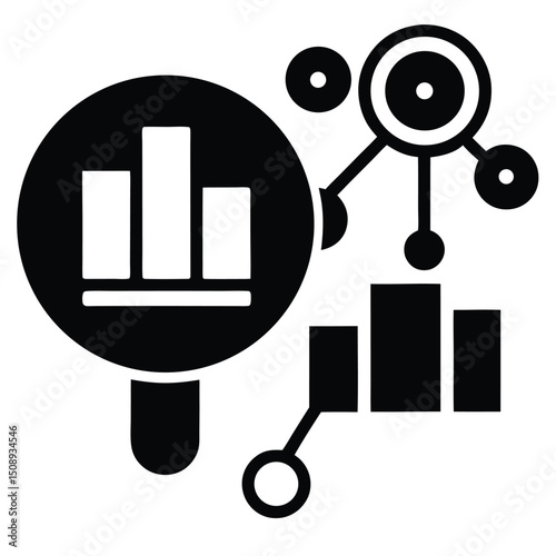 Data Analyst element isolated analytical thinking icon on white background