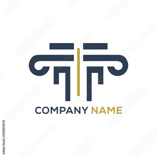Law firm line trend logo icon vector design.