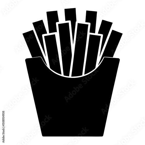french fries on white background