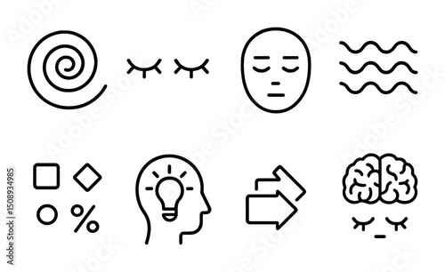Mindfulness and relaxation symbols for meditation and calm design