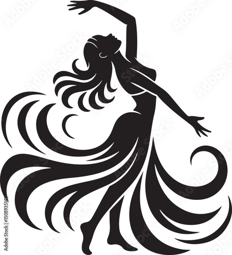 Dynamic Dance Pose Silhouette Art

Expressive Dancer in Motion Vector

Graceful Movement Dance Illustration

Stylish Dancer Silhouette Design

Energetic Dance Performance Vector