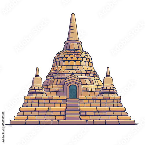 A cute of Borobudor vector illustration