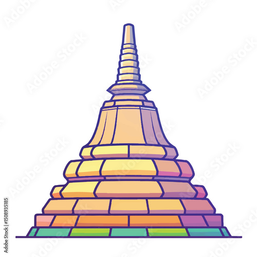 A cute of Borobudor vector illustration
