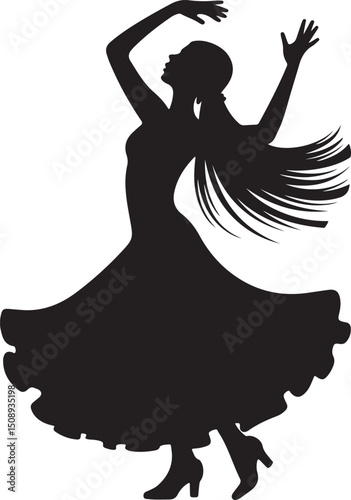 Dynamic Dance Pose Silhouette Art

Expressive Dancer in Motion Vector

Graceful Movement Dance Illustration

Stylish Dancer Silhouette Design

Energetic Dance Performance Vector