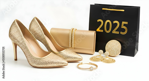 2025 New Years Eve Luxury Golden Accessories  Celebration
