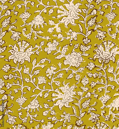 Obraz na płótnie Ajrakh Pattern and block print and batik print Background digital printing textile pattern