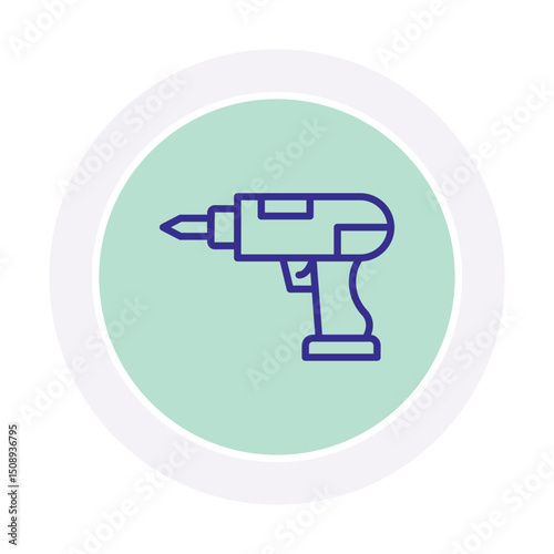 Hand Drill color circle icon , vector, pixel perfect, illustrator file  
