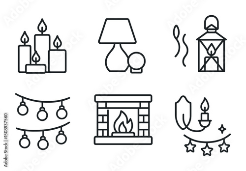 Cozy home decor elements for winter atmosphere and interior design