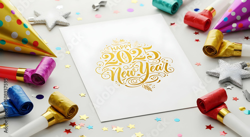 Celebrate Festive Party Invitation Design with Gold Confetti