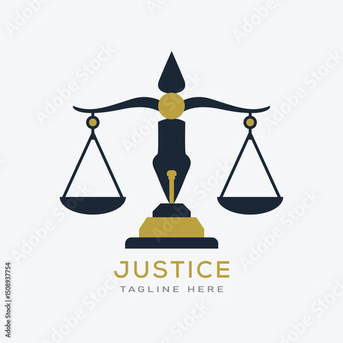 Modern law firm logo and business card design. gold, firm, law, icon justice, business card, Premium Vector