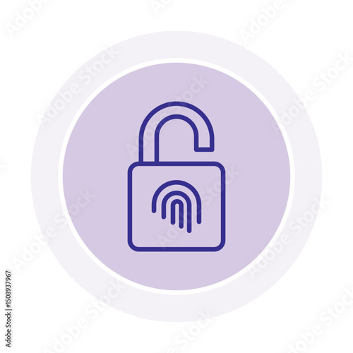 Smart Fingerprint Lock color circle icon , vector, pixel perfect, illustrator file 
