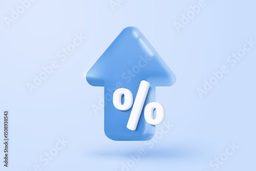 3D stock trading graph in market on background. Sell and buy money cash and exchange with finance business concept, earning investment. 3d bank trading vector icon for investment render illustration