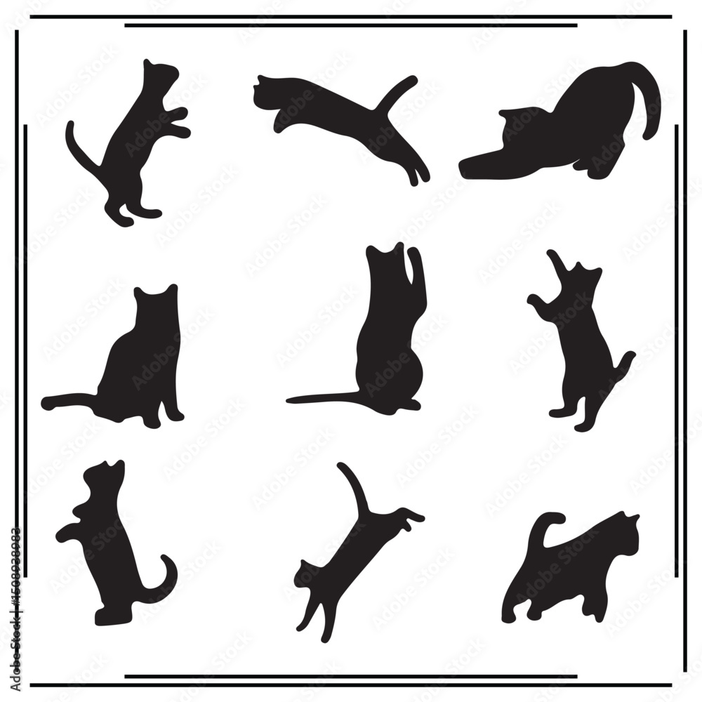 Playful Cat Silhouette SVG Bundle – Jumping & Sitting Kitty Clipart, Pet Stencil PNG Set , Laser Cut Files, Cat Lover Designs
Playful Cat Silhouette SVG Bundle – Jumping & Sitting Kitty Clipart, Pet Stencil PNG Set , Laser Cut Files, Cat Lover Designs