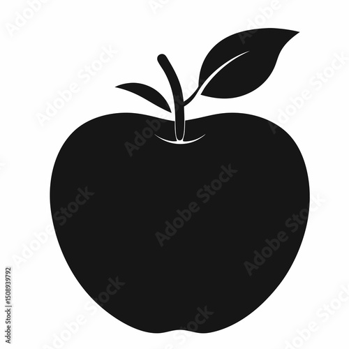 A vibrant vector illustration of a healthy, fresh green or red apple with a leaf, symbolizing natural and delicious fruit