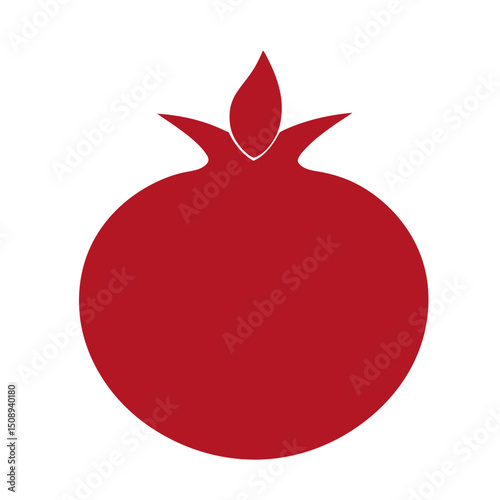 Colorful cartoon pomegranate fruit icon isolated on white background Doodle simple vector summer juicy food Juice package or logo design element