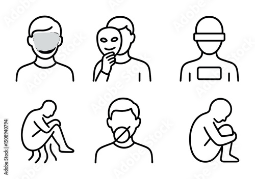 Exploring emotion and identity through minimalist line art illustrations