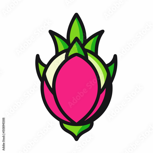 Dragonfruit Manga Style Vinyl Sticker With Softbox Lighting