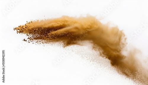 Wallpaper Mural sand flying explosion golden sand wave explode abstract sands cloud fly yellow colored sand splash throwing in air white background isolated high speed shutter throwing freeze stop motion Torontodigital.ca