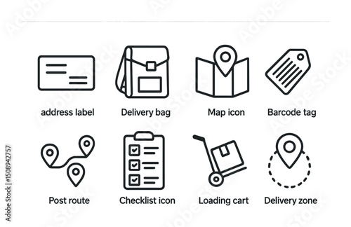 E-commerce and logistics icons for delivery and shipping themes