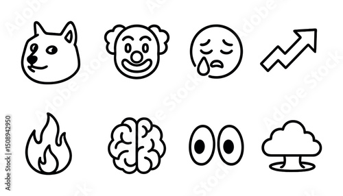 Expressive emoji icons for digital communication and design projects