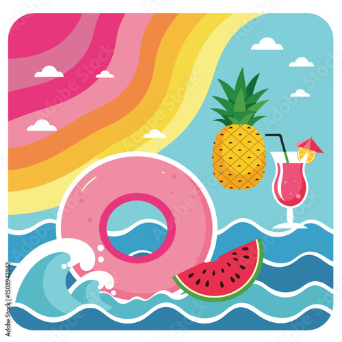 Summer backgrounds for banner, greeting card, summer beach poster and advertising - summer fun concept