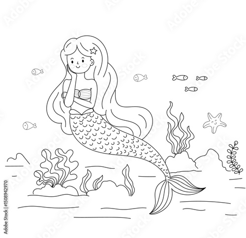 Mermaid character outline