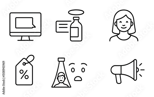 Communication and marketing concepts with icon illustrations for business design