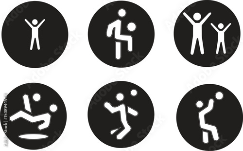 People in motion Active Lifestyle Vector Icon Set
