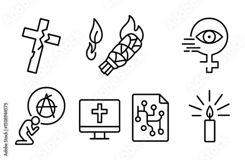 Spiritual symbols and rituals for faith and meditation design
