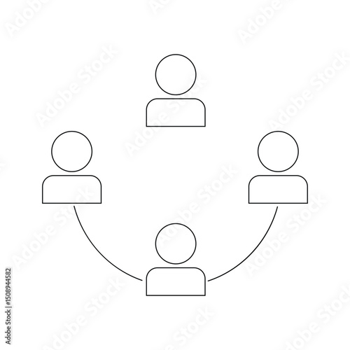 Collaboration vector icon Concept of participation in a group.