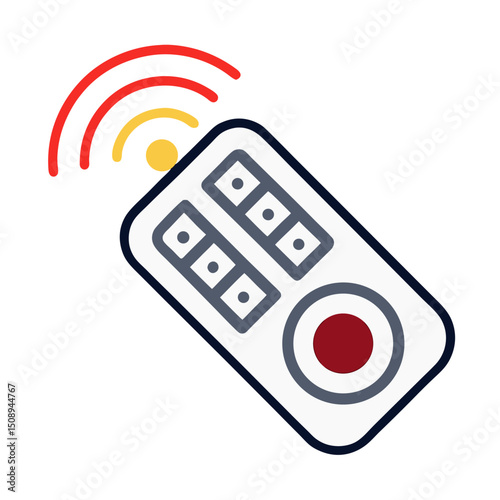 Tv remote icon in comic style Television cartoon sign vector illustration on white isolated background Broadcast splash effect business concept