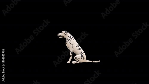 Dalmatian Dog Transparent Alpha 3D Video Animation