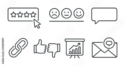 Customer feedback icons for business and communication design