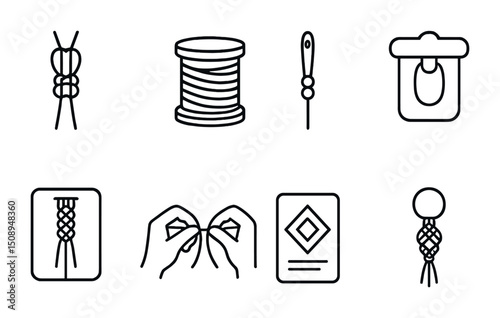 Macrame crafting tools and techniques for creative projects